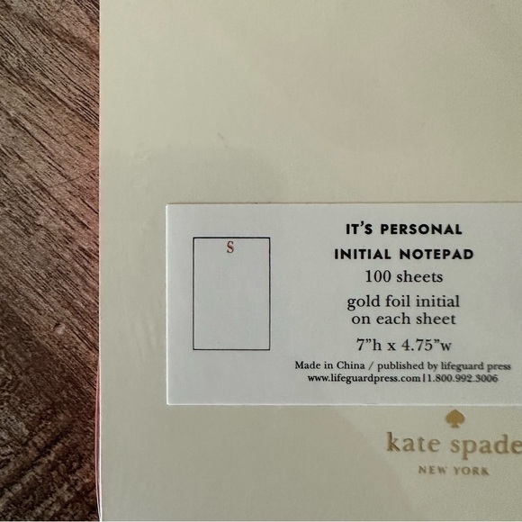 Kate Spade Initial “S” Desktop Memo Notepad - Picture 5 of 6